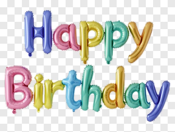 Happy Birthday Balloon Letters PNG