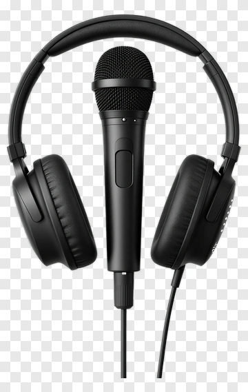 Microphone With Headphones PNG