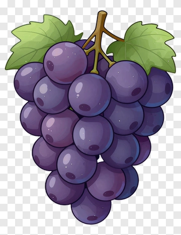 Cartoon Bunch Of Grapes PNG