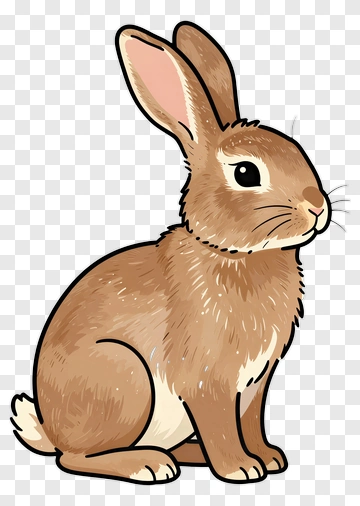 Cartoon Rabbit Sitting PNG