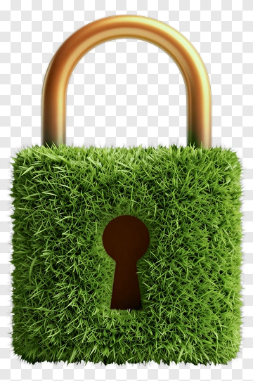 Green Grass Lock With Keyhole PNG