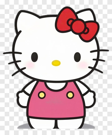 Hello Kitty Character With Red Bow PNG