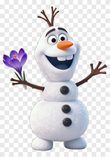 Snowman Holding A Flower PNG