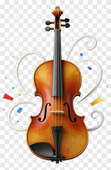Violin With Colorful Musical Notes PNG