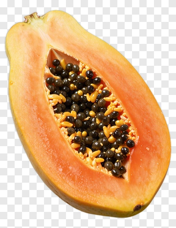 Papaya Fruit Cut In Half PNG