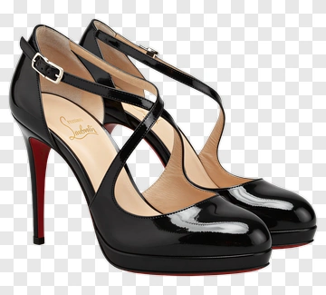 Black High Heels With Straps PNG