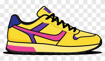Colorful Cartoon Running Shoe PNG