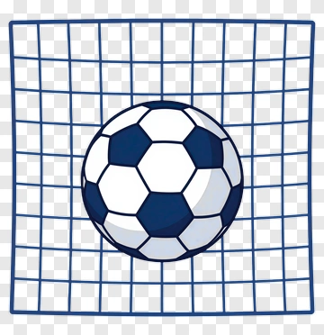 Soccer Ball In Goal Net PNG