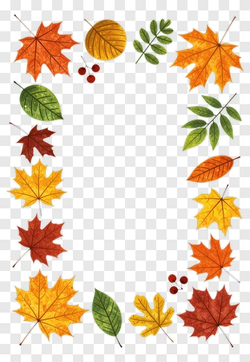 Colorful Autumn Leaves Frame PNG
