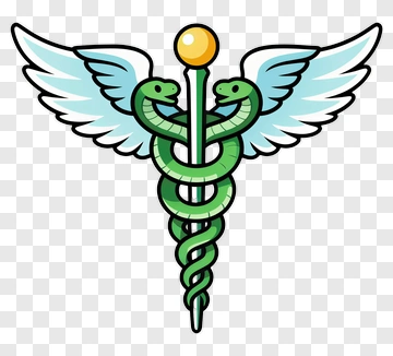 Caduceus Symbol With Wings And Snakes PNG