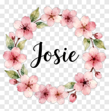 Floral Wreath With Name Josie PNG