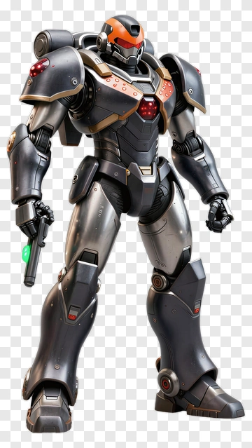 3D Robot Holding A Gun PNG