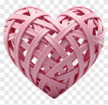 Pink Woven Heart PNG