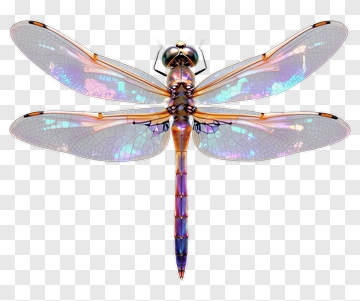 Colorful Dragonfly With Iridescent Wings PNG