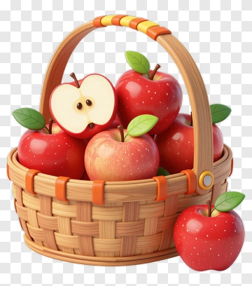 Basket Of Red Apples PNG