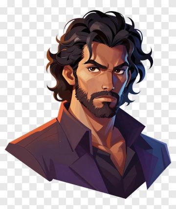 Stylized Male Character Portrait PNG