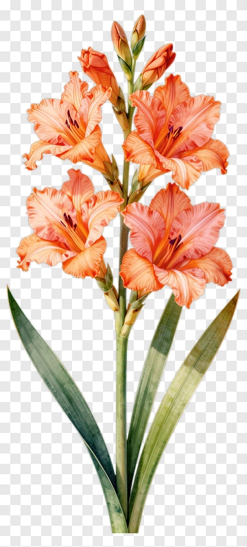 Colorful Gladiolus Flower Arrangement PNG