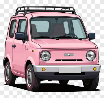 Cartoon Pink Car PNG