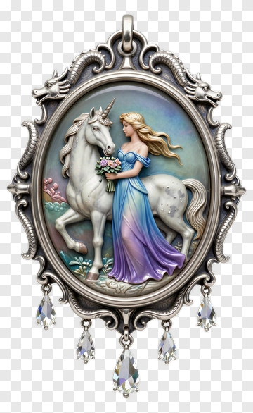 Fairy Tale Princess With Unicorn PNG