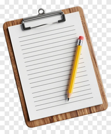 Clipboard With Blank Paper And Pencil PNG