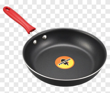 Non-Stick Frying Pan With Red Handle PNG