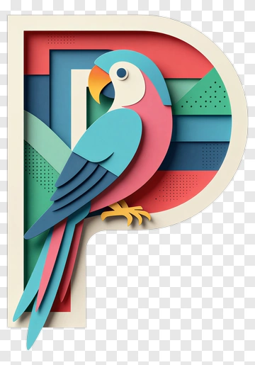 Colorful Parrot On Letter P PNG