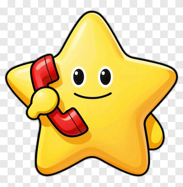 Cartoon Star Holding A Phone PNG