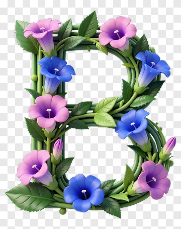 Floral Letter B PNG