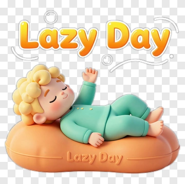 Cartoon Child Relaxing On A Lazy Day PNG