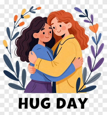Happy Hug Day Celebration PNG