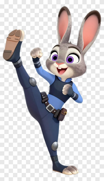 Cartoon Rabbit Kicking PNG