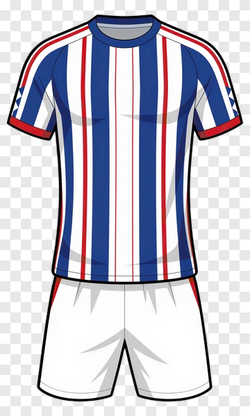 Striped Soccer Jersey And Shorts PNG