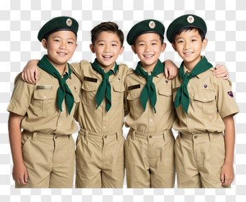 Happy Scouts Group Of Boys PNG