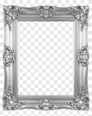 Ornate Silver Picture Frame PNG