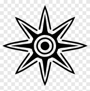Black Compass Rose Symbol PNG