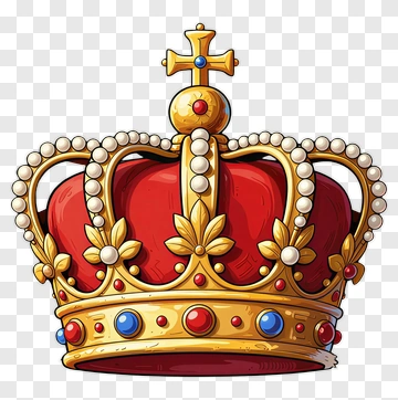 Royal Crown With Red And Gold Details PNG