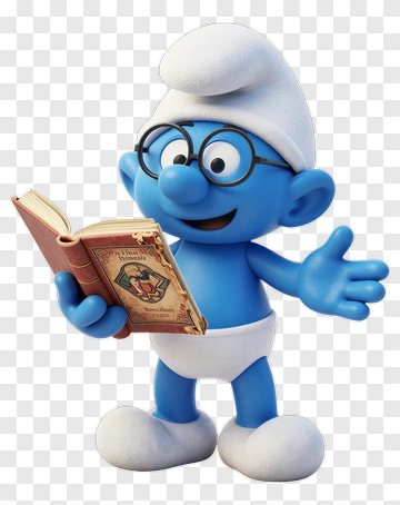 Smurf Holding A Book PNG