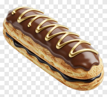 Chocolate Eclair With Golden Drizzle PNG