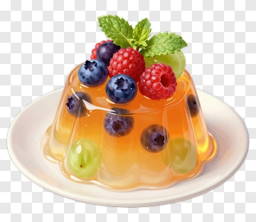 Colorful Jelly Dessert With Berries PNG