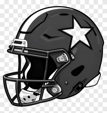 Football Helmet With Star Design PNG