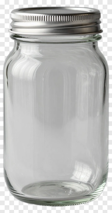 Glass Jar With Metal Lid PNG