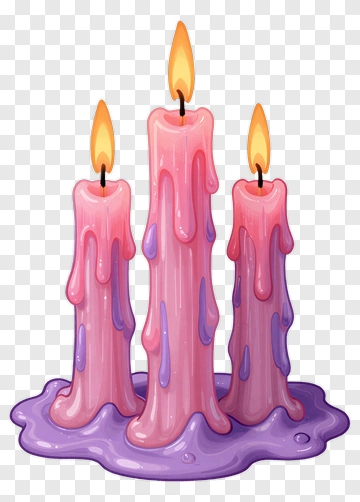 Colorful Candles With Dripping Wax PNG
