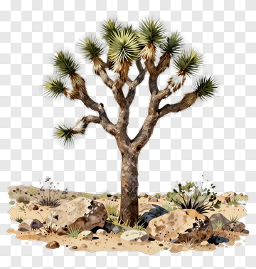 Joshua Tree In A Desert Landscape PNG
