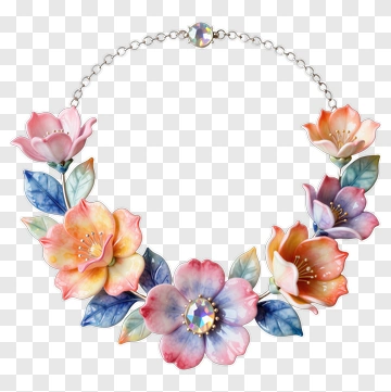 Colorful Floral Necklace PNG