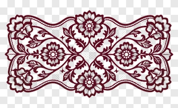 Floral Lace Design With Decorative Flowers PNG