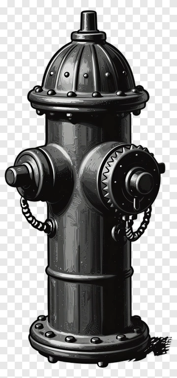 Black Fire Hydrant PNG