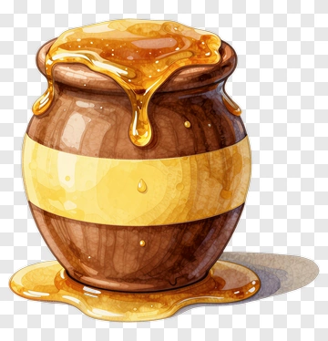 Honey Jar With Dripping Honey PNG
