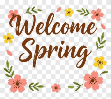 Welcome Spring Floral Design PNG
