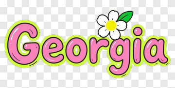 Georgia Text With Flower Decoration PNG