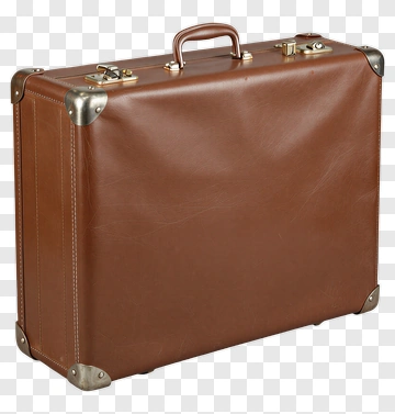 Brown Leather Suitcase PNG
